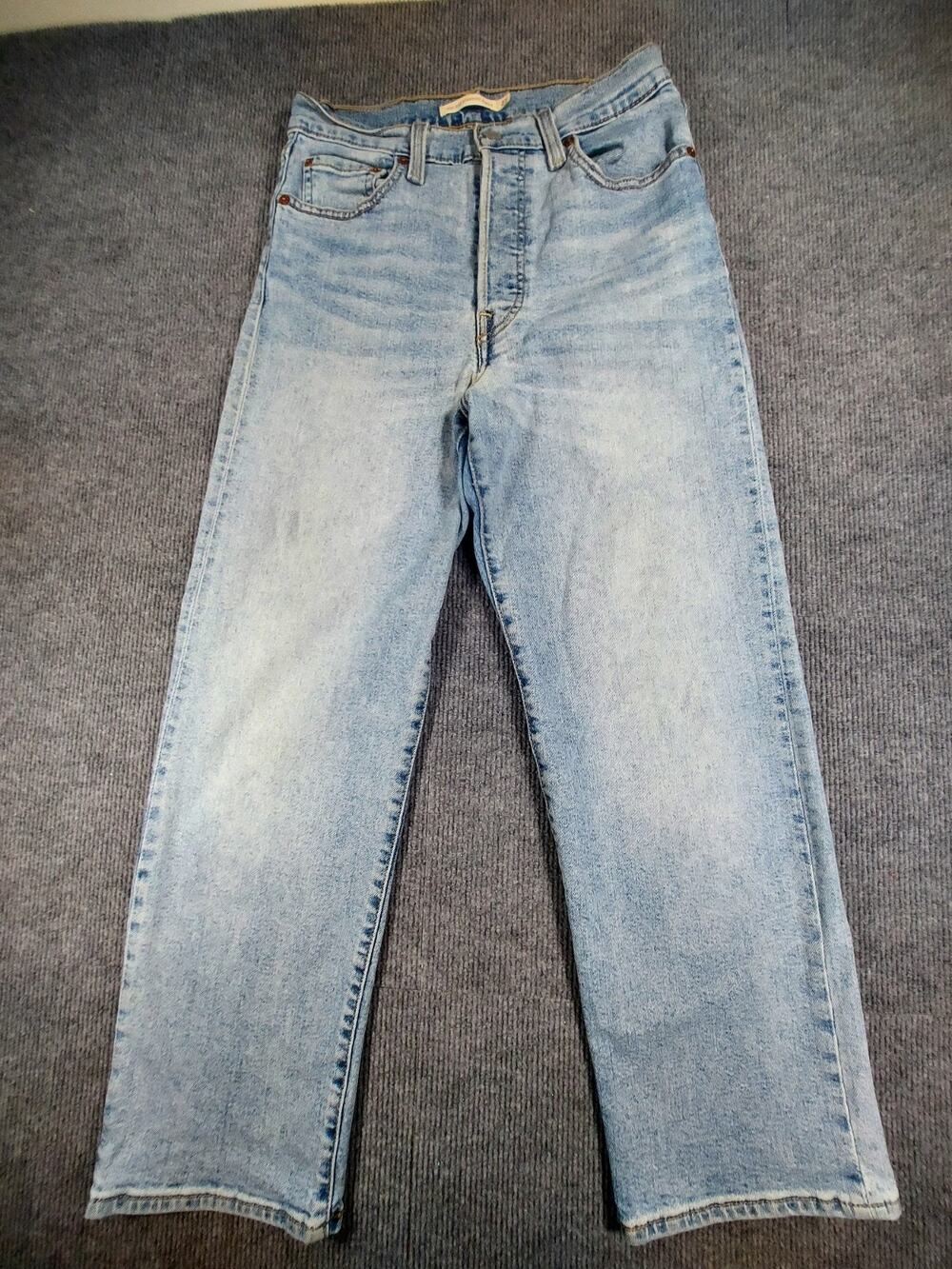 Levi's Ribcage Straight Ankle Jeans Women's Size 27 Light Wash Button Fly Light